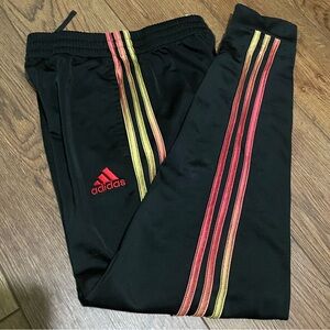 Adidas Joggers with Red and Yellow Stripes